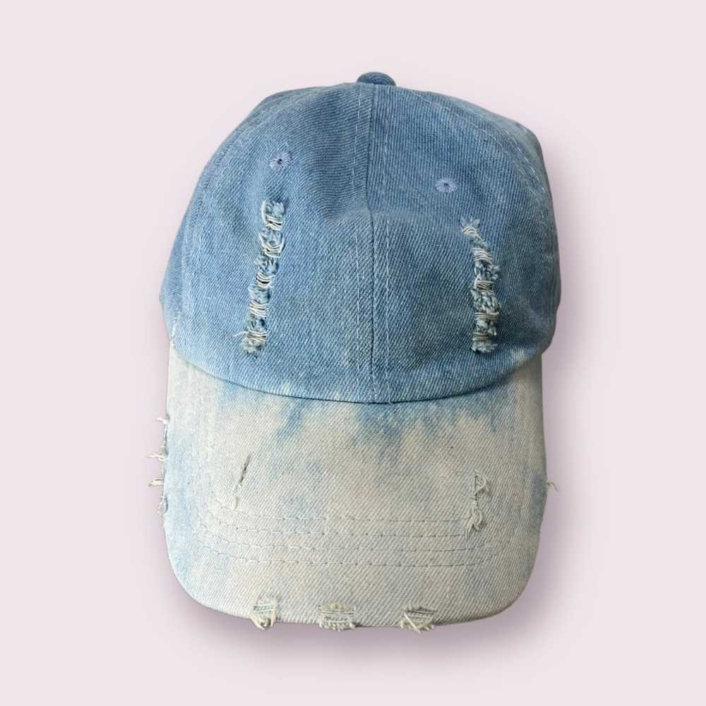 Streetwear Denim Blue Jean Distressed Adjustable … - image 1