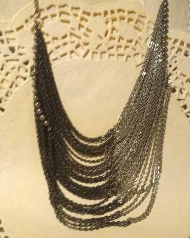 Designer Silvertone Jangle Necklace - image 1