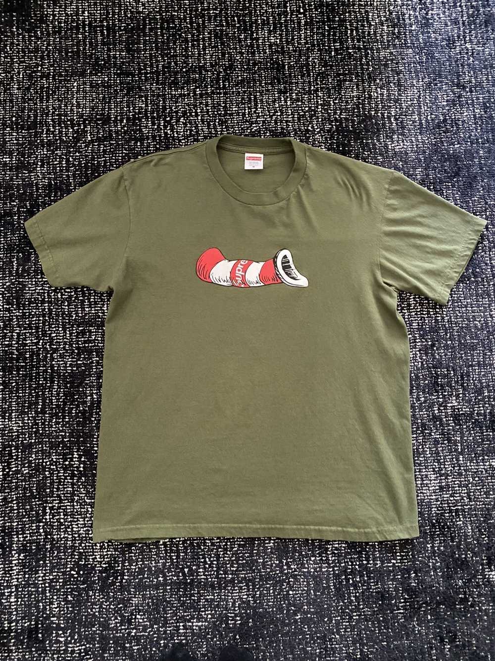 Supreme Supreme Cat in the Hat Olive Tee M - image 1