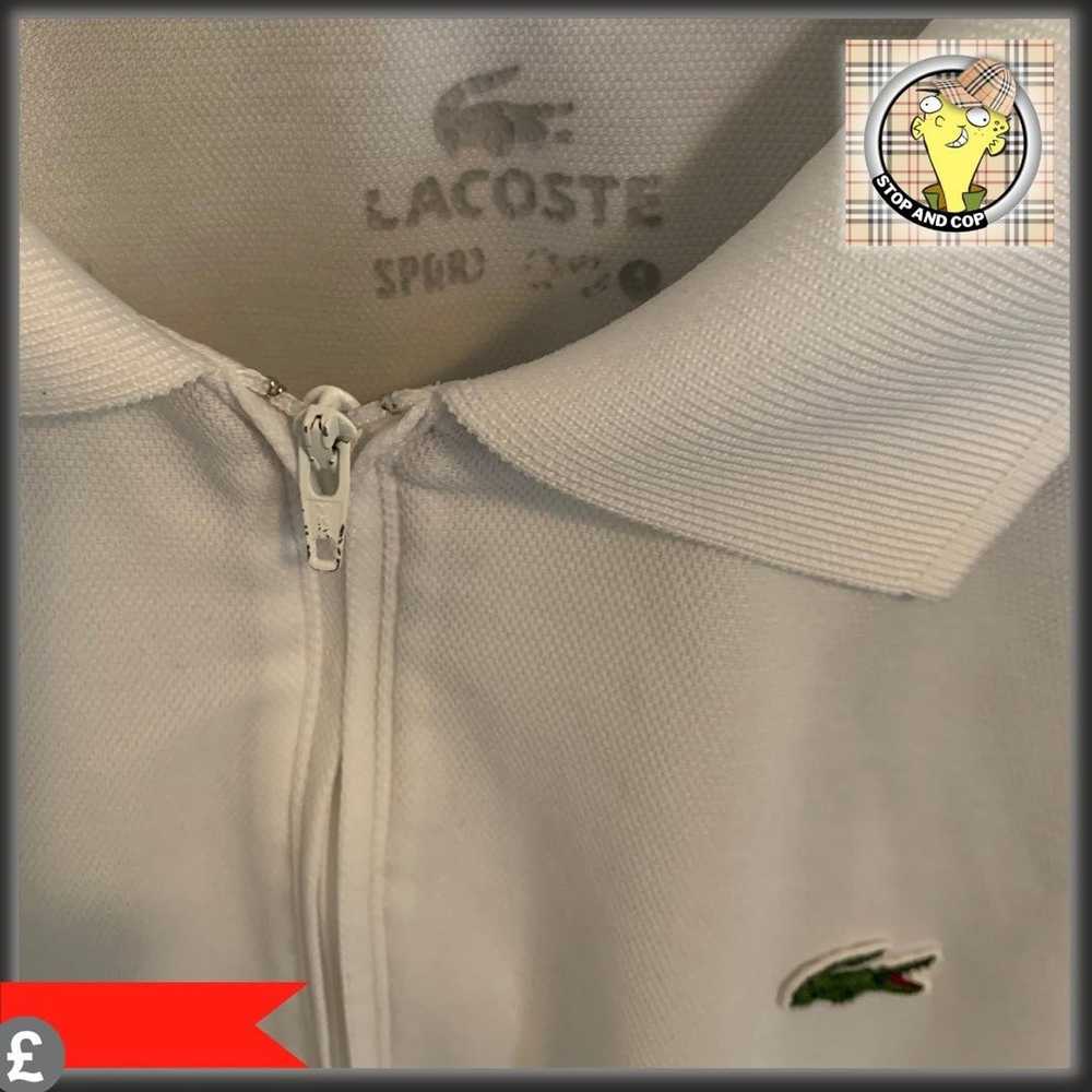 Lacoste White and Blue Lacoste Polo - image 3