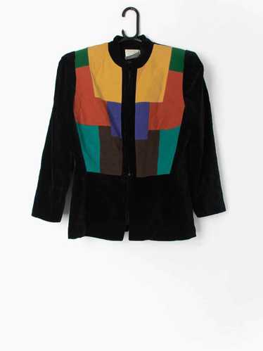 Vintage 80s Emmanuelle Khanh Paris colourblock vel