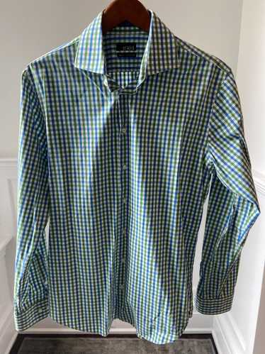 1901 1901 Slim Fit Green Check Button-Down, 15 1/2