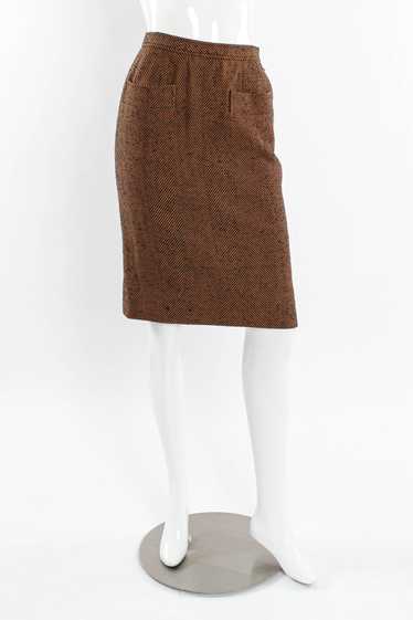 SAINT LAURENT Herringbone Wool Skirt