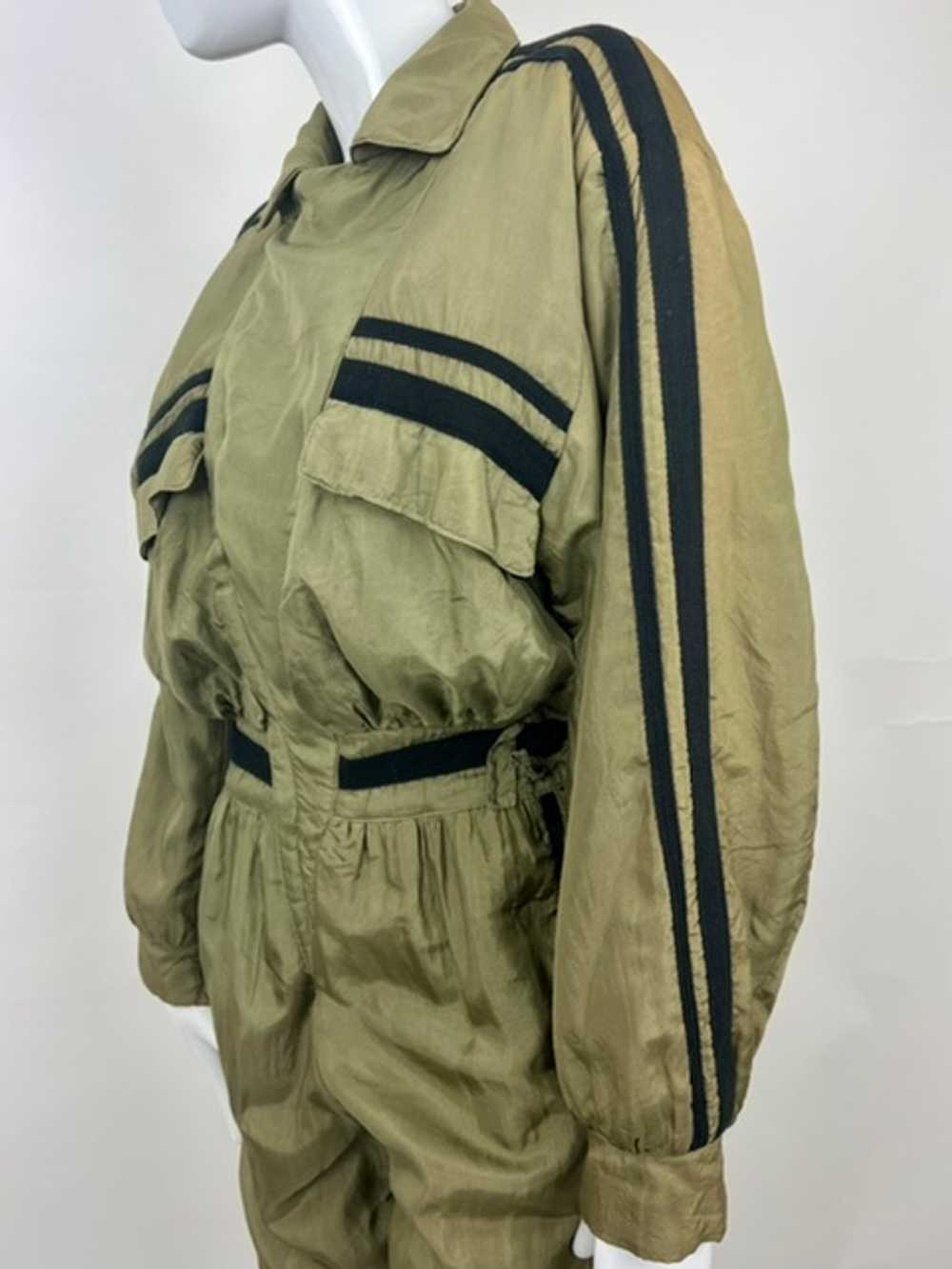 Passion 80s Army Green Parachute Silk Sporty Jump… - image 6