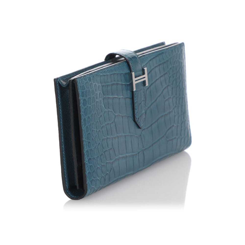 Hermès Béarn exotic leathers wallet - image 6