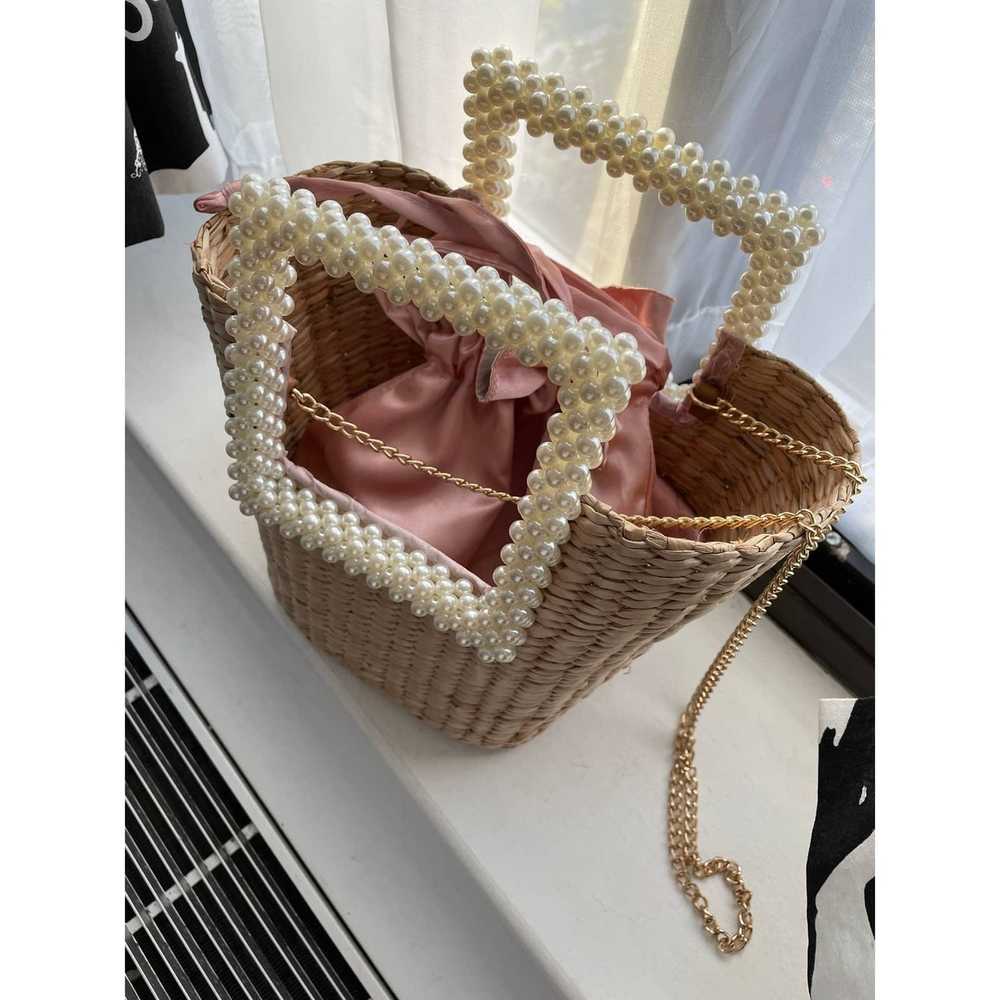 Other Lula-Ru Pearl Detail bag: straw w/pink sati… - image 2