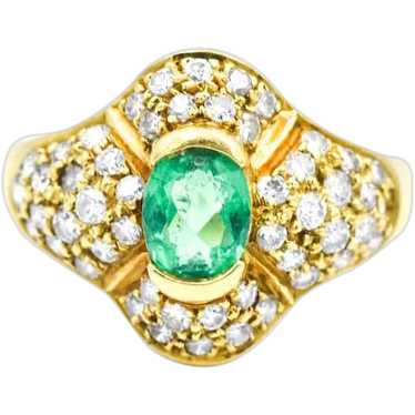 Emerald Diamond 18KY Gold Ring
