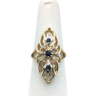 14K Sapphire & Diamond Ring - image 1