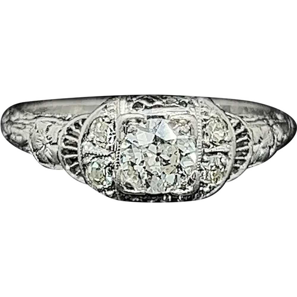 Art Deco .35ct. Diamond Antique Engagement - Fash… - image 1