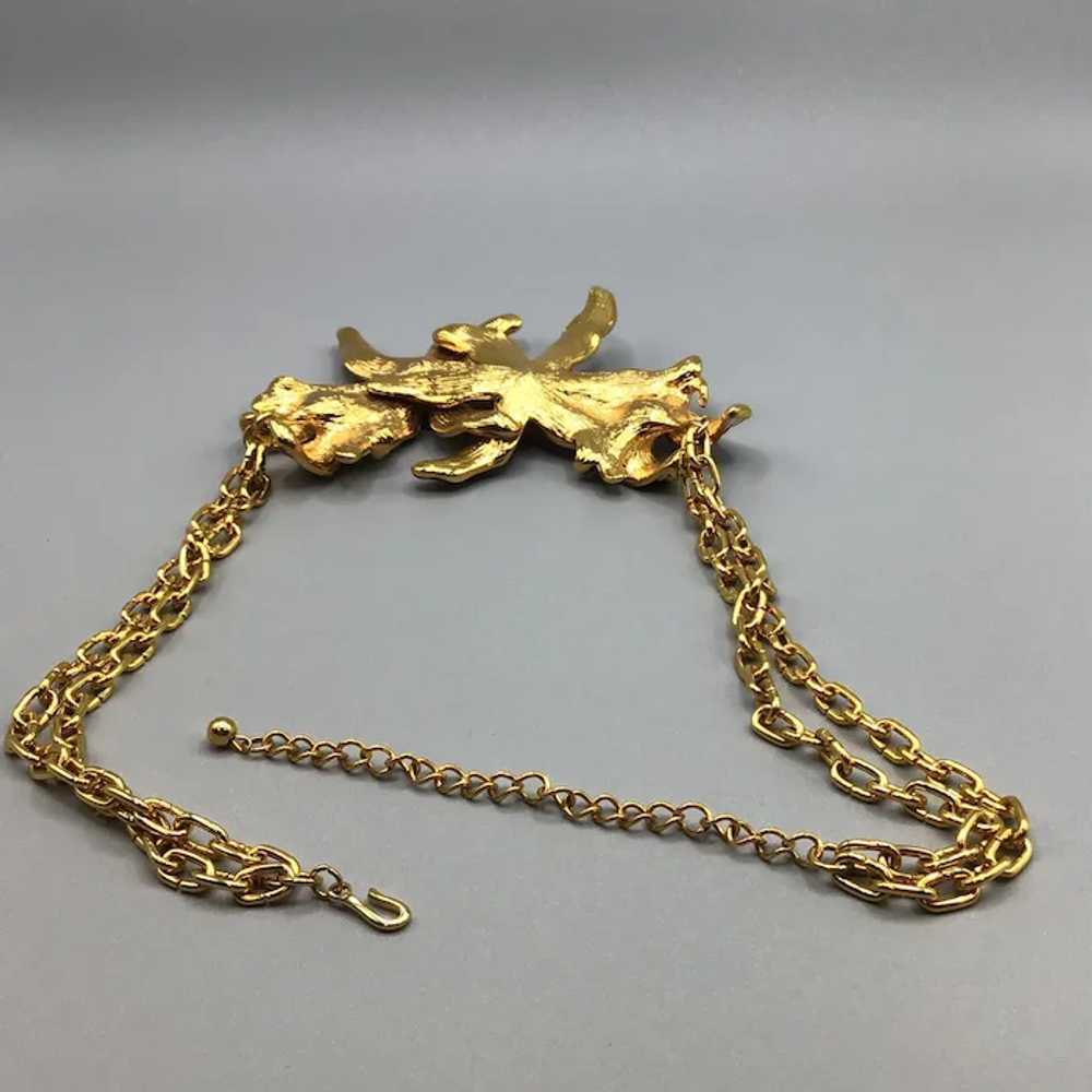 KJL Lilies Necklace Enamel Over Gold Tone Gorg St… - image 7