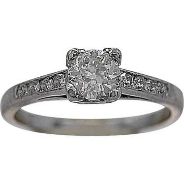 Art Deco .52ct. Diamond & Platinum Antique Engagem