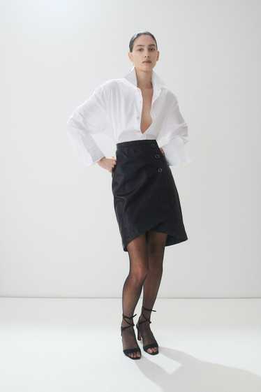 Ysl Black Leather Skirt