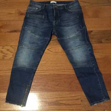 Zara Biker Skinny Fit Jeans w/ Ankle Zippers