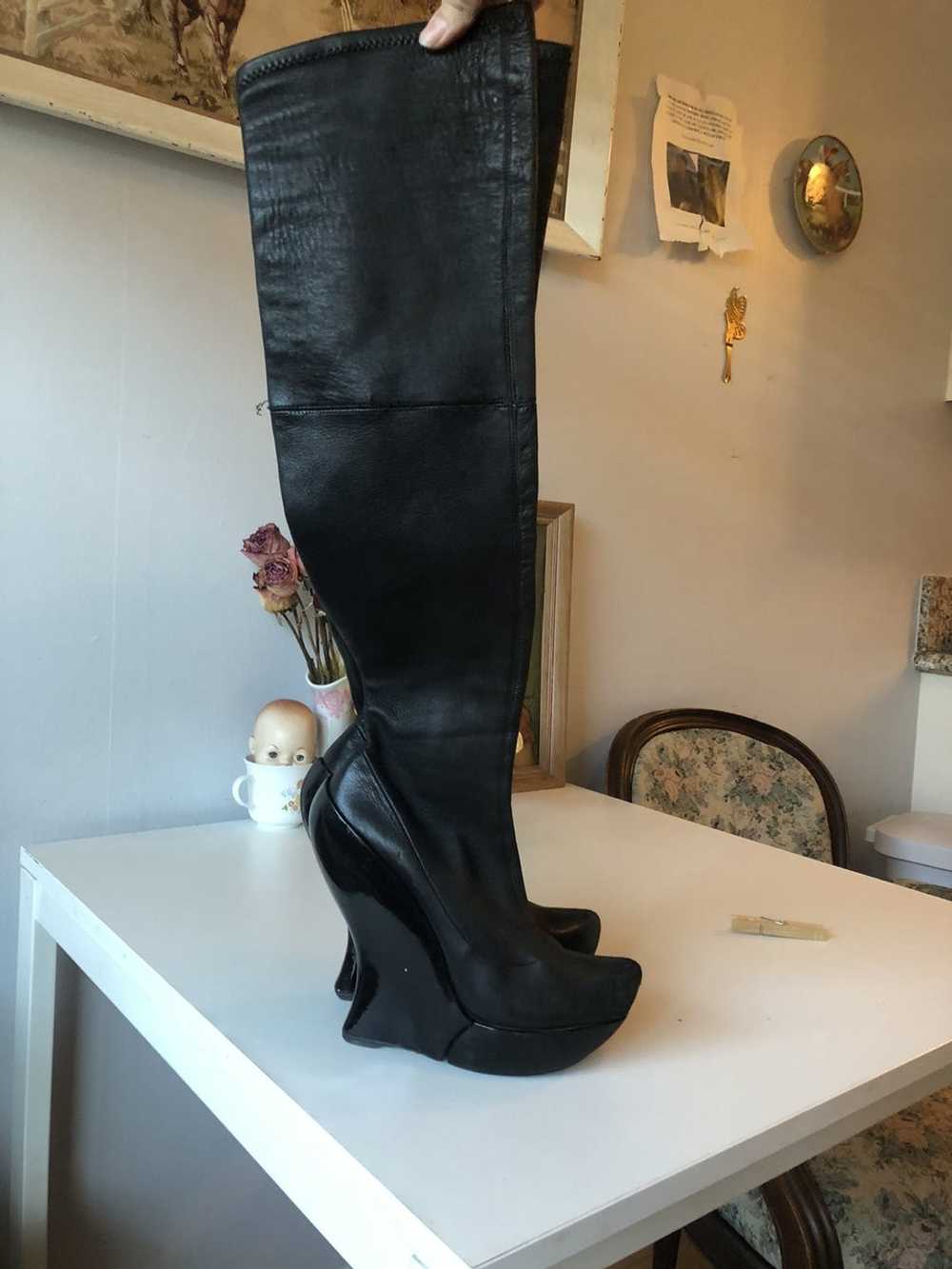 Celine Vintage Celine AW08 leather knee high plat… - image 2