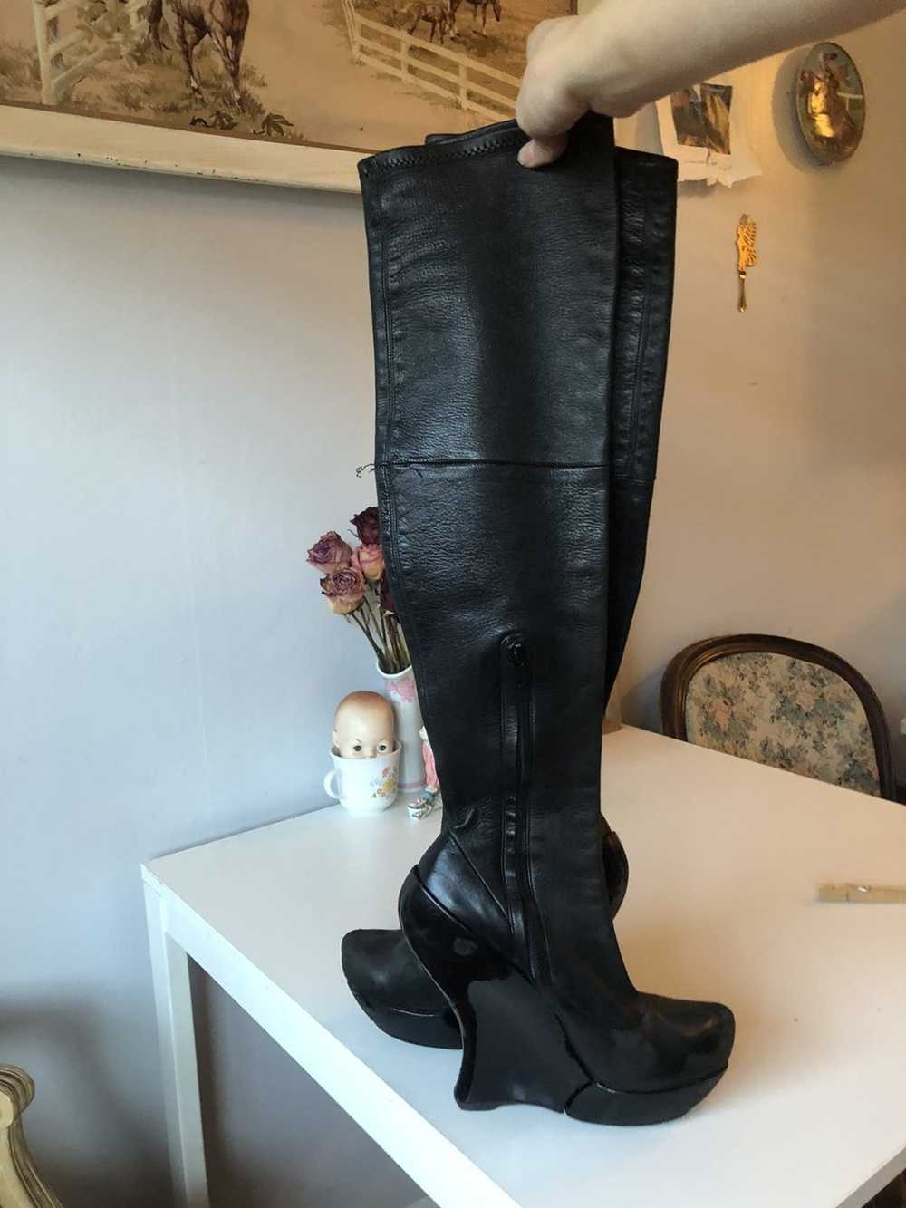 Celine Vintage Celine AW08 leather knee high plat… - image 6