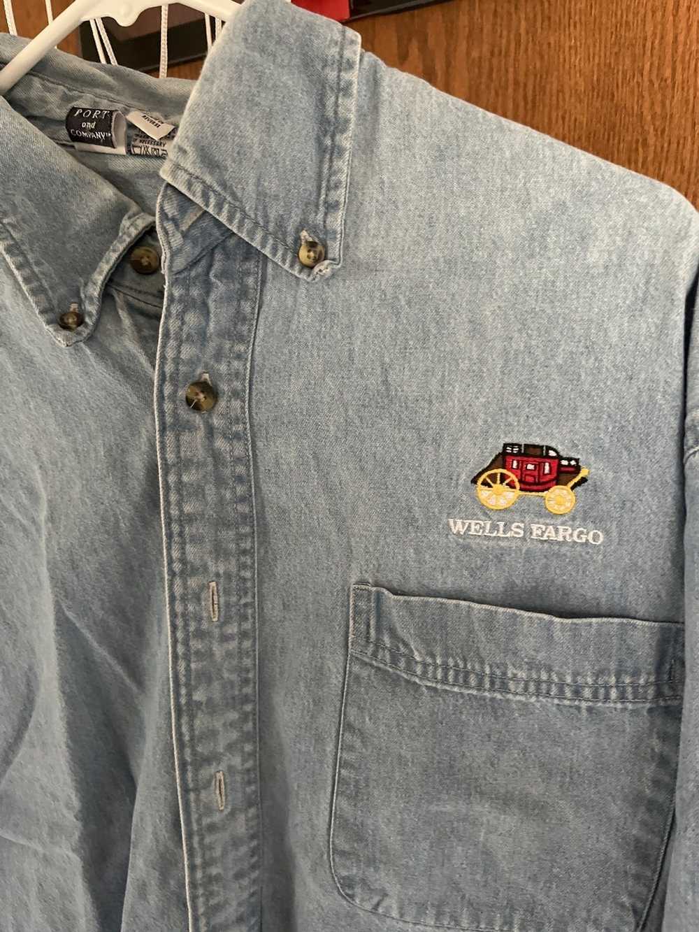 Vintage Denim Vintage Wells Fargo Button down - image 2