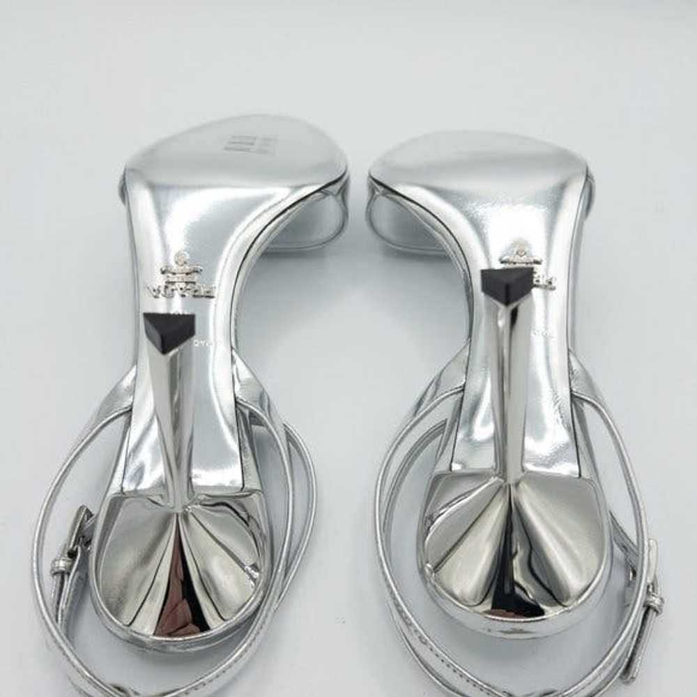 Prada Prada Silver Metallic Logo Stiletto Heeled … - image 10