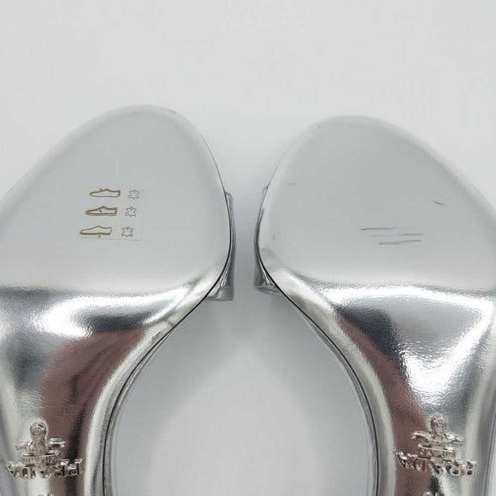 Prada Prada Silver Metallic Logo Stiletto Heeled … - image 12