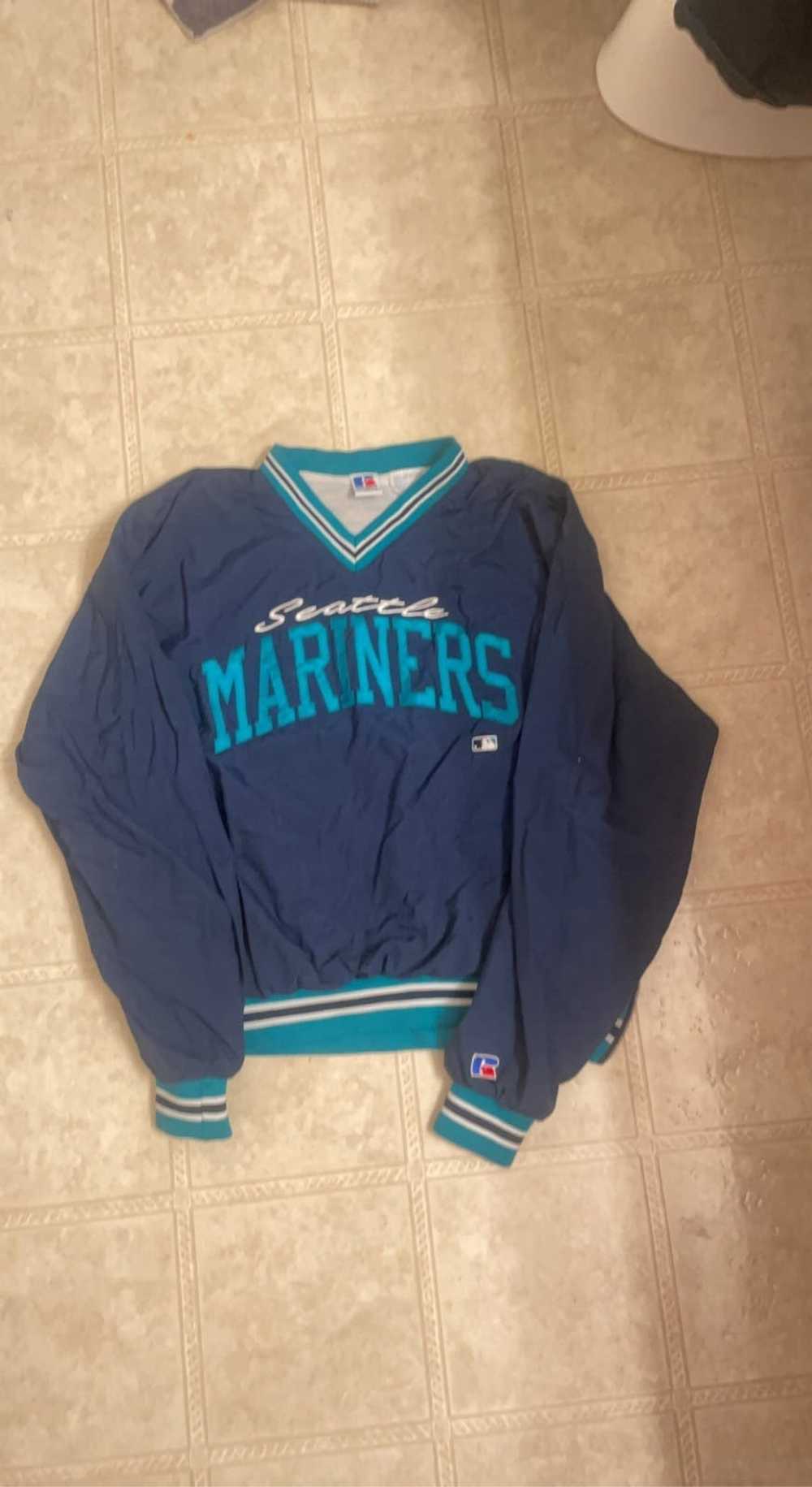 Seattle Mariners Jacket Mens Large Blue Nike Dri Fit Hoodie
