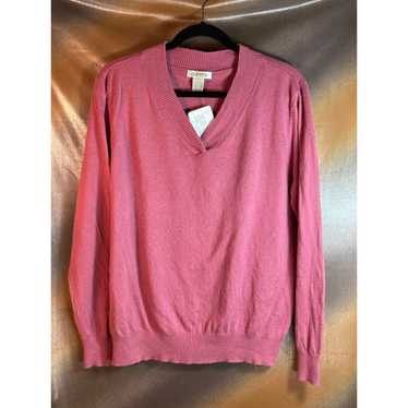 Orvis Orivis womens rose Sweater cashmere v neck s