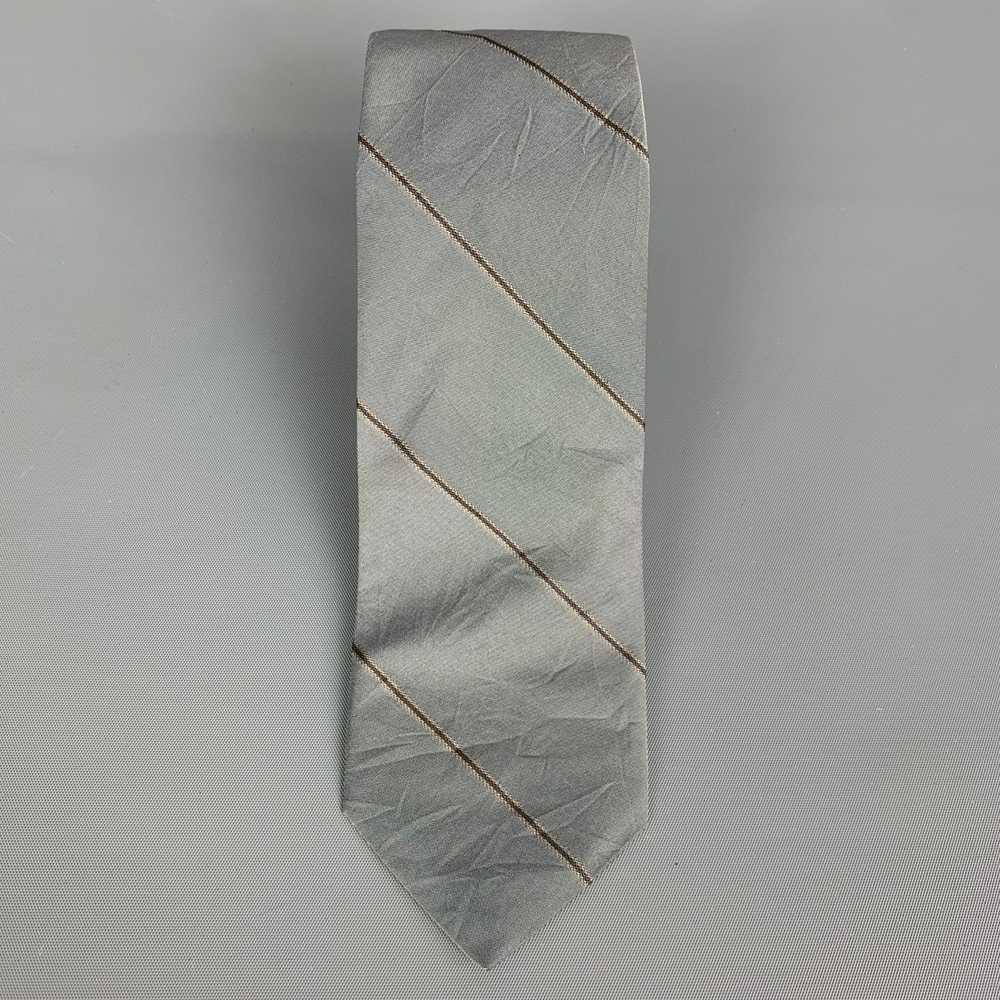 Brooks Brothers Gray Stripe Silk Tie - image 1