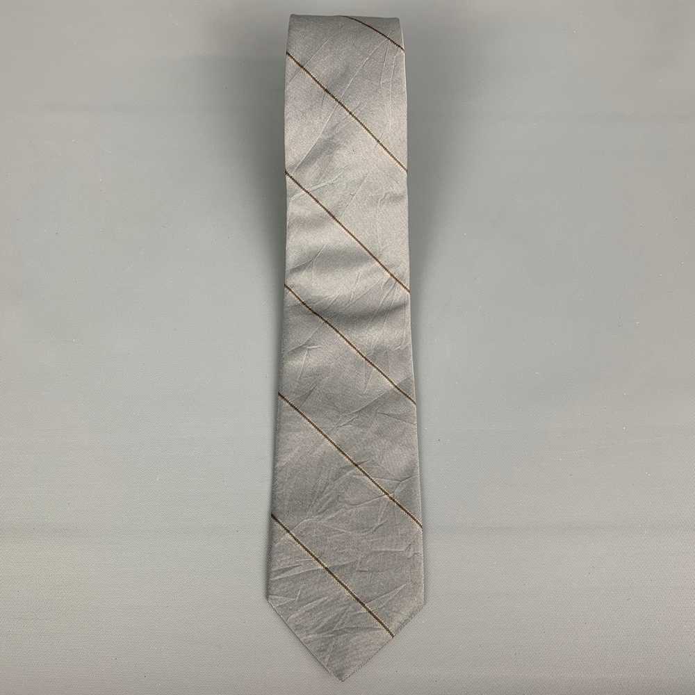 Brooks Brothers Gray Stripe Silk Tie - image 2