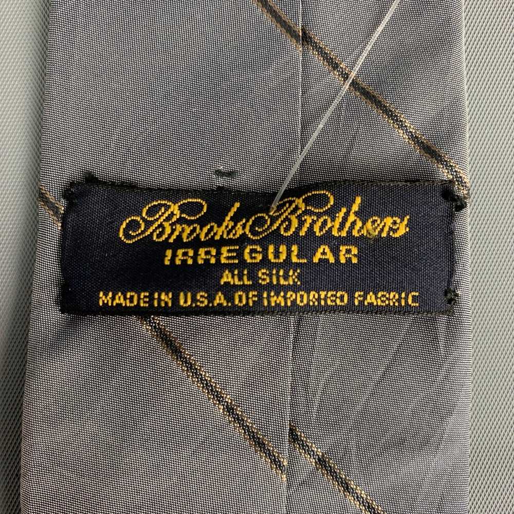 Brooks Brothers Gray Stripe Silk Tie - image 3