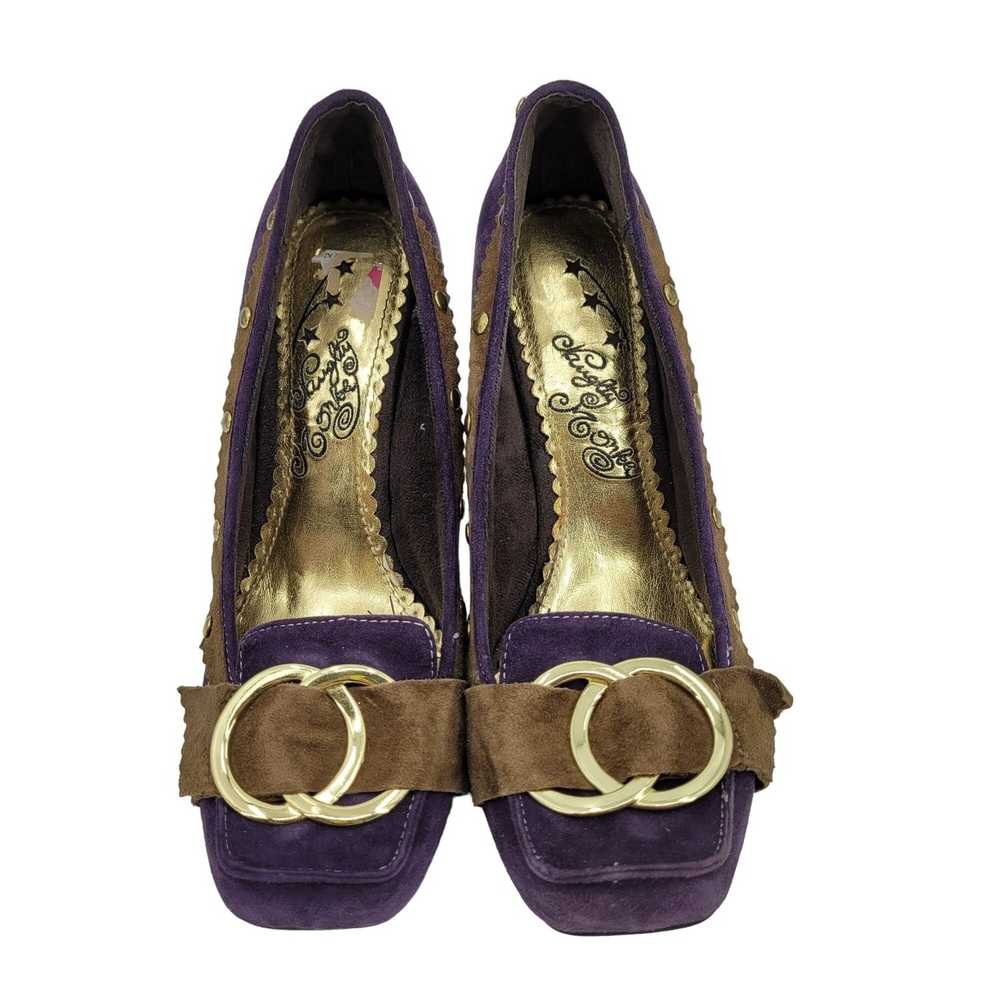 Other Naughty Monkey Heels Pumps Leather Purple P… - image 2