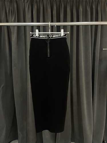 Off-White Off-White Black Lycra Logo Midi Skirt