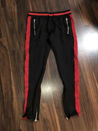 Mnml track shop pants black red