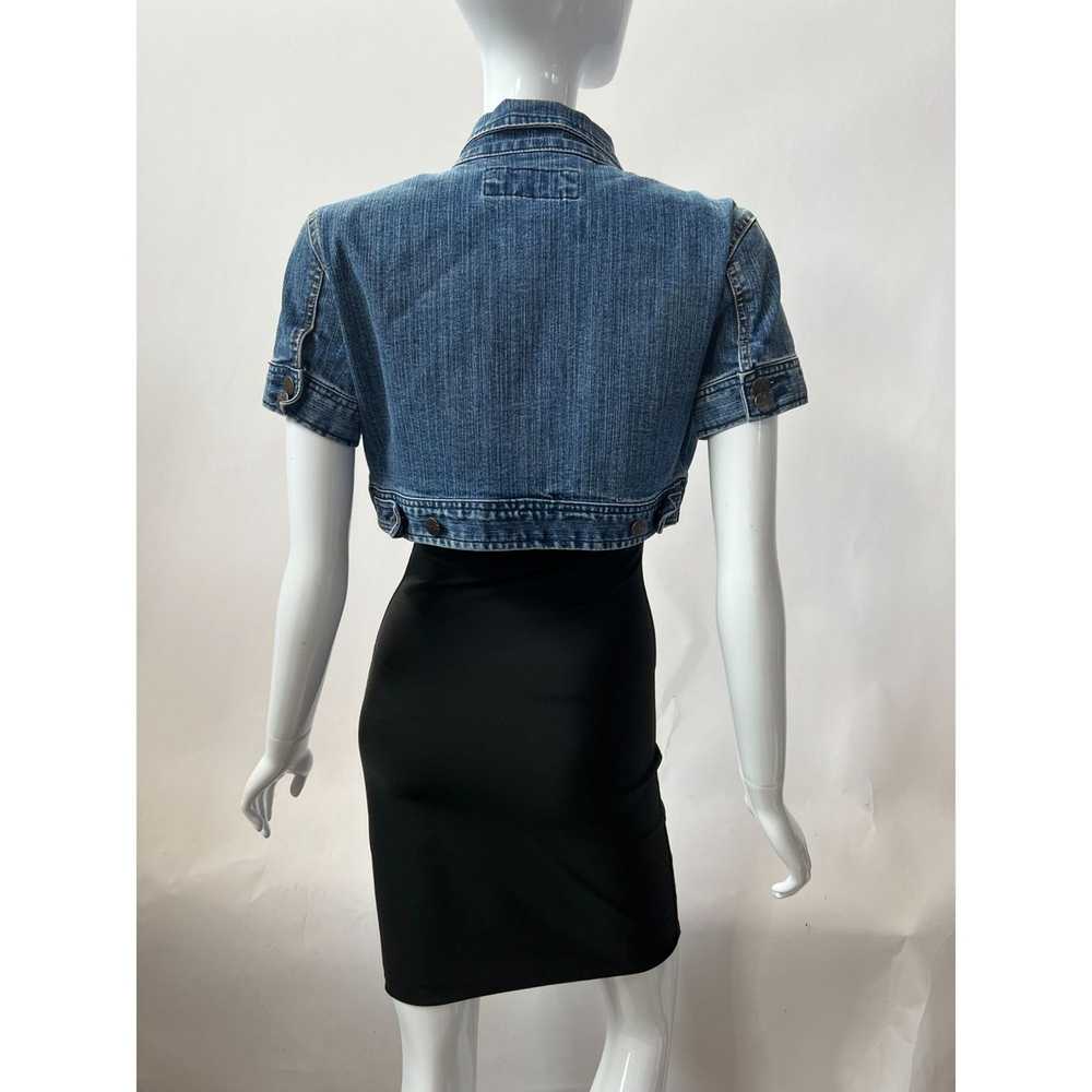 Vintage Younique Denim Crop Jacket M Blue Denim C… - image 11