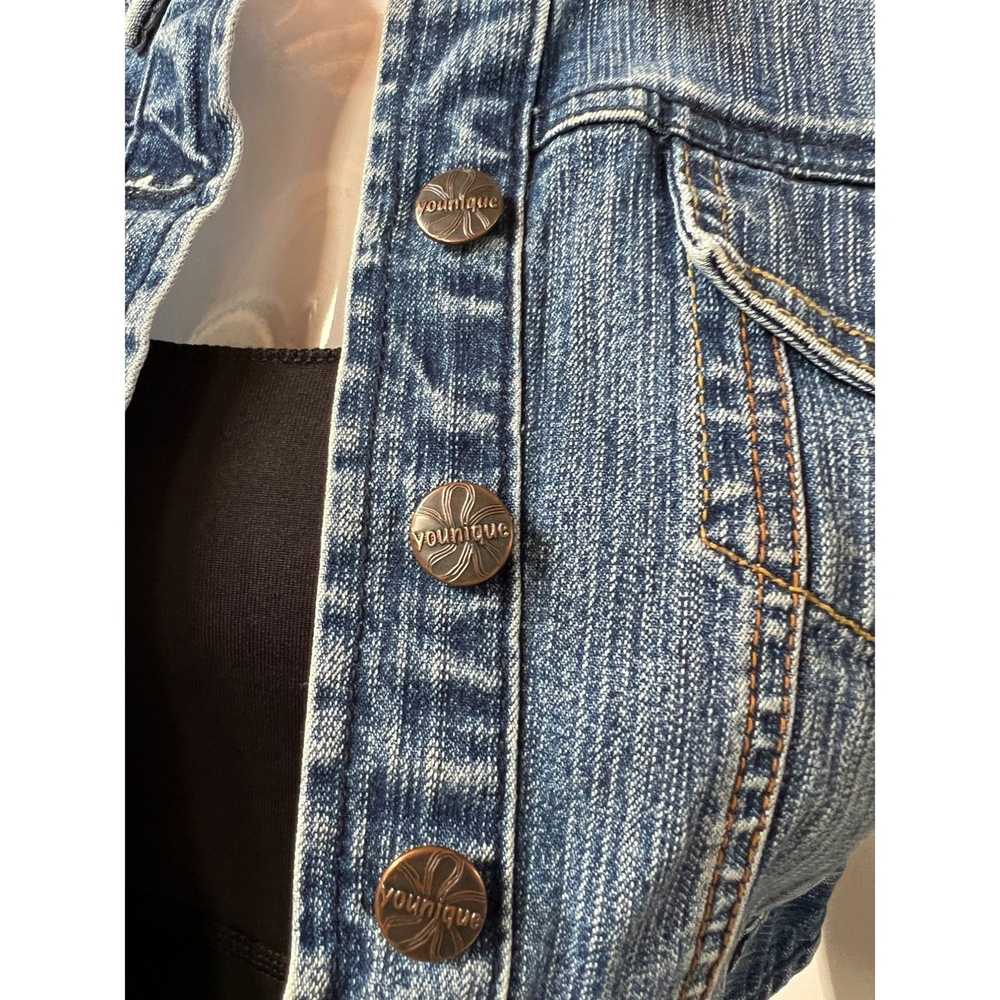 Vintage Younique Denim Crop Jacket M Blue Denim C… - image 3