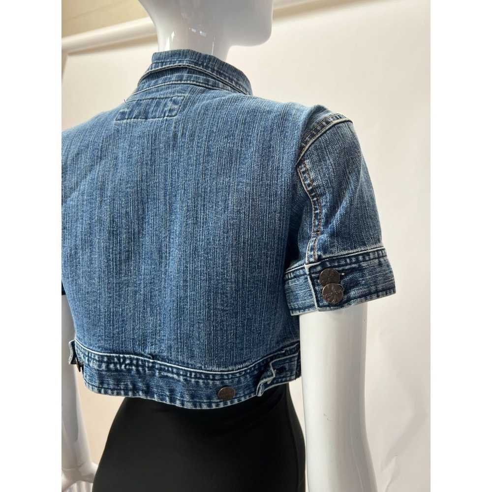 Vintage Younique Denim Crop Jacket M Blue Denim C… - image 4