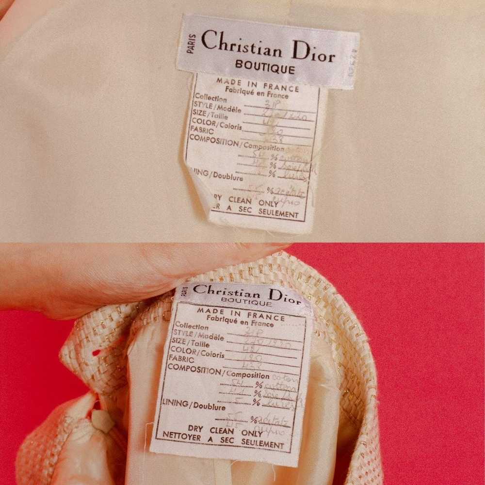 Dior Vintage Christian Dior Boutique Gold Tweed 2… - image 9
