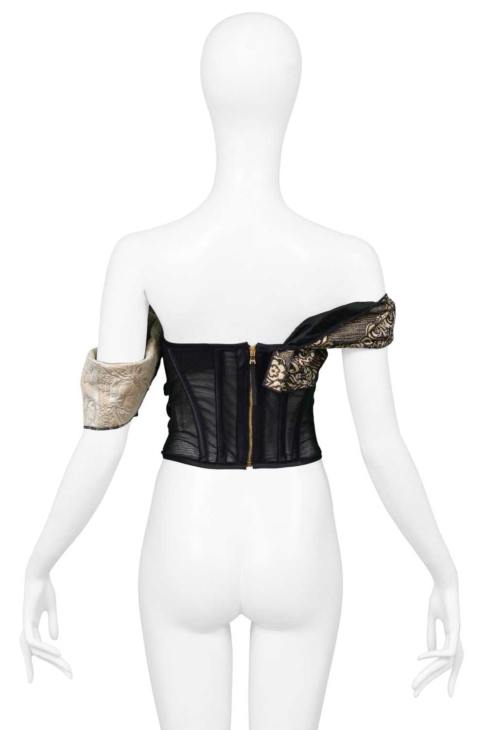 DOLCE & GABBANA BLACK & GOLD MULTI BOW CORSET TOP… - image 6