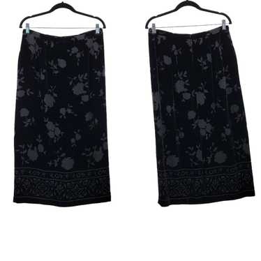 Alluring Blooms Black Floral Burnout Velvet Maxi Dress