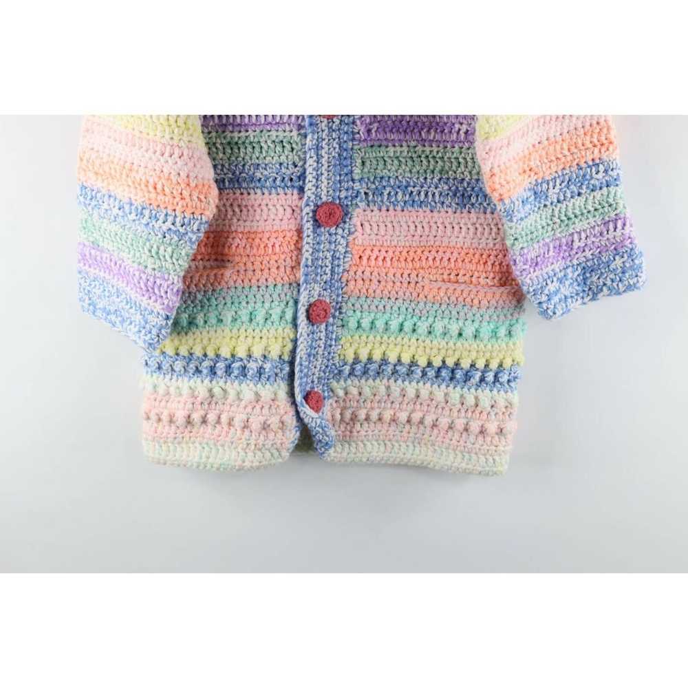 Vintage Vintage 70s Womens Medium Hand Knit Rainb… - image 3