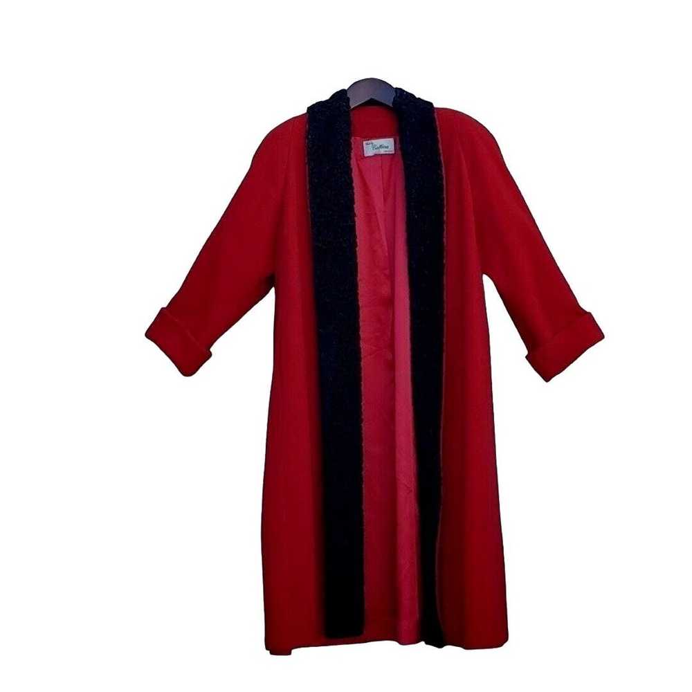 Vintage Volup Vintage 80s Long Coat Plus Red Wool… - image 12