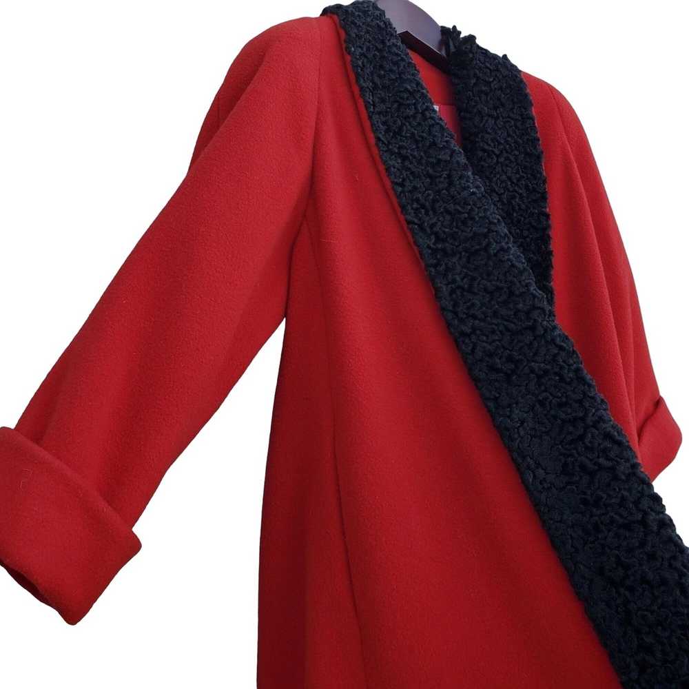 Vintage Volup Vintage 80s Long Coat Plus Red Wool… - image 2