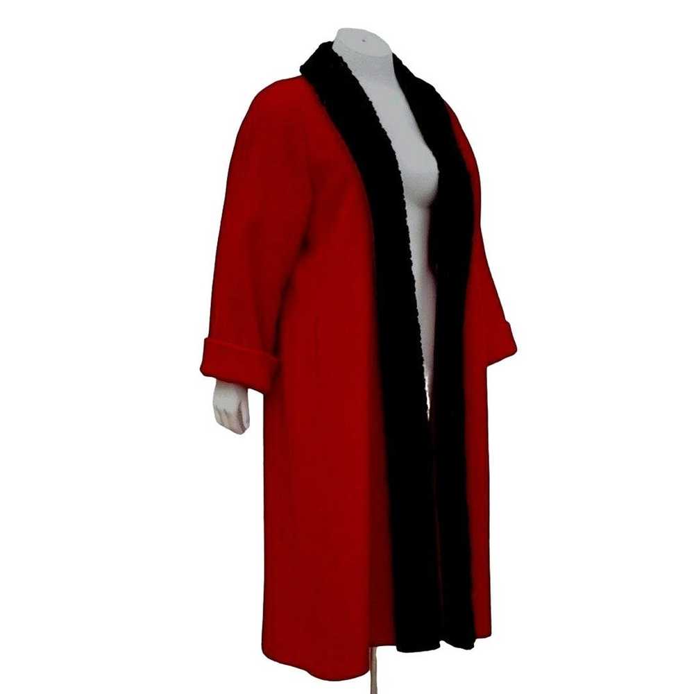 Vintage Volup Vintage 80s Long Coat Plus Red Wool… - image 6