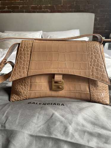 Balenciaga Balenciaga Hourglass Croc-Embossed Leat