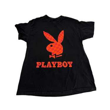 Playboy Playboy Black shirt Orange Red Harlequin … - image 1