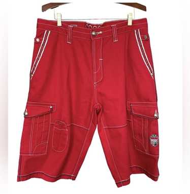 Coogi Coogi Red Patched Cargo Shorts Size 38