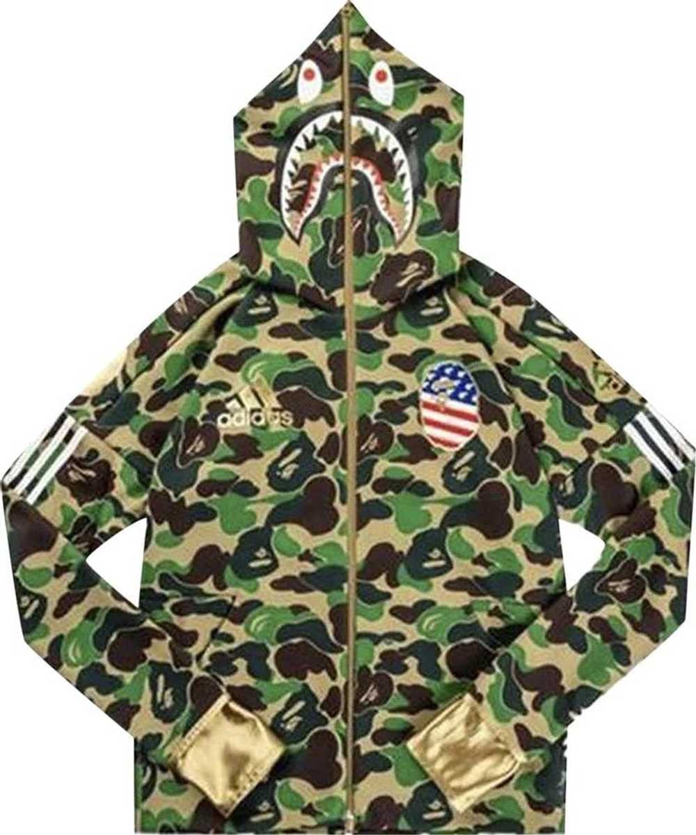 Adidas × Bape BAPE × Adidas SB Shark Hoodie Green - image 1