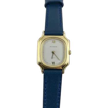 Vintage 1990's Bucherer Quartz Wrist Watch Blue S… - image 1