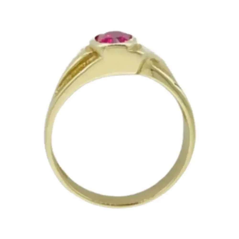 Vintage 1.61 Carat Red Ruby Oval Cut Center Band … - image 4