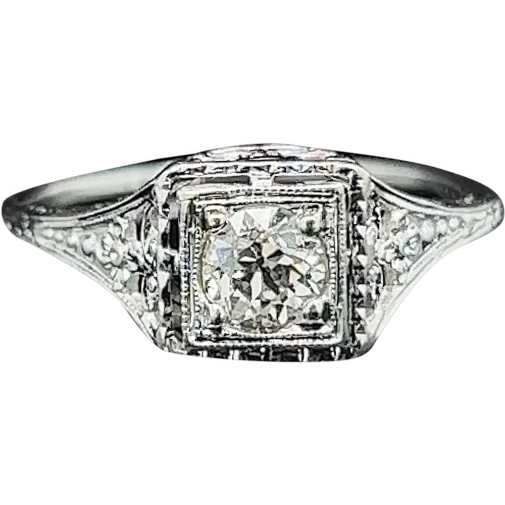 Art Deco .33ct. Diamond Antique Engagement - Fash… - image 1