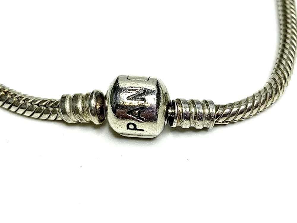 Genuine Silver Pandora Bracelet With 12 Pandora Charms & 2 Clips