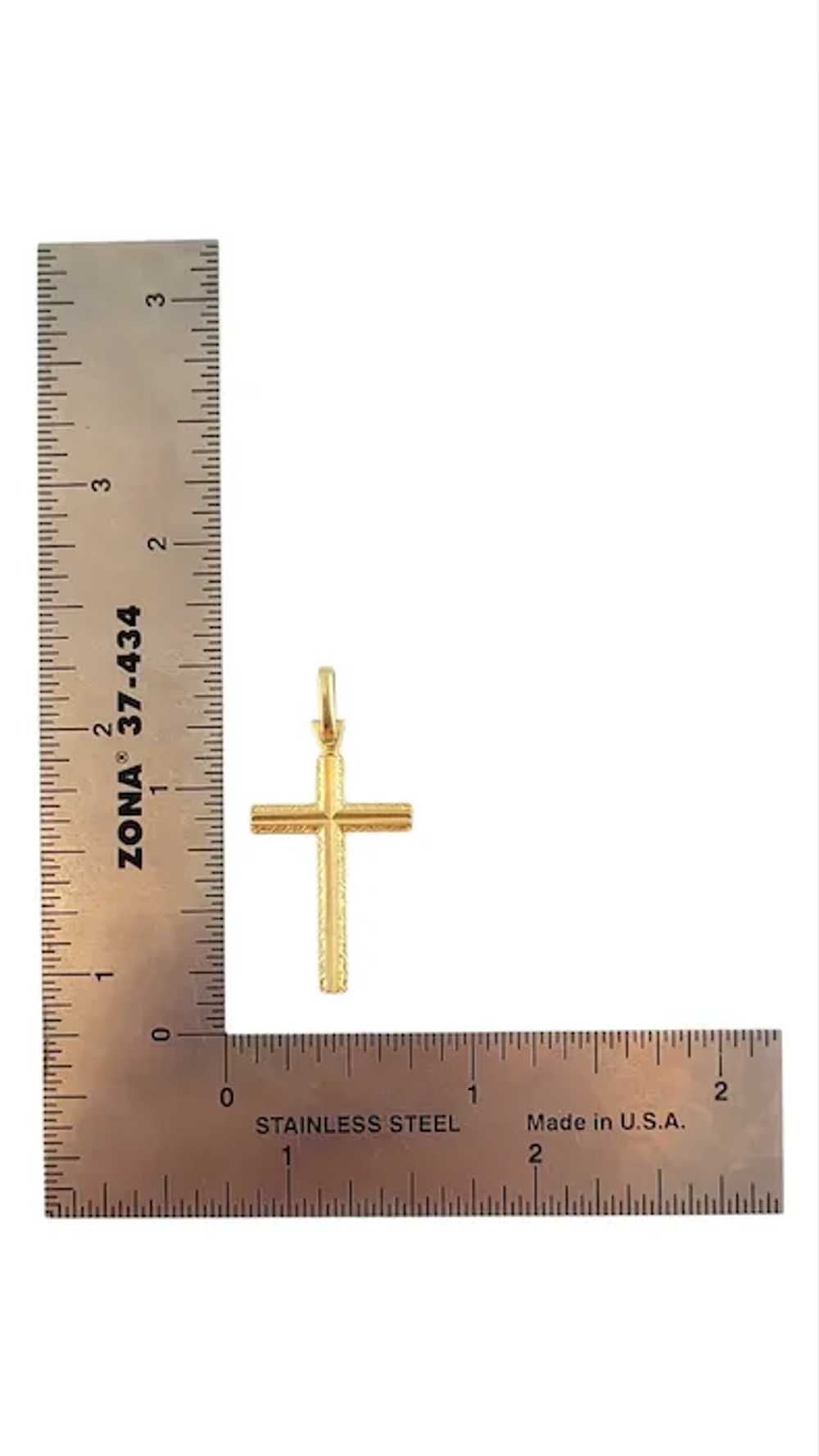 Vintage 14K Yellow Gold Cross Pendant - image 6