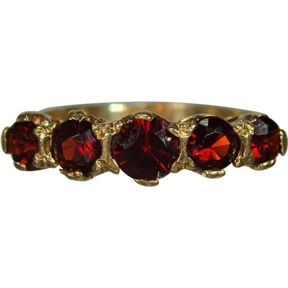 Vintage 9ct gold Garnet ring - image 1